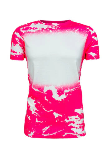 Hot Pink Scrunched Faux Bleached Tees