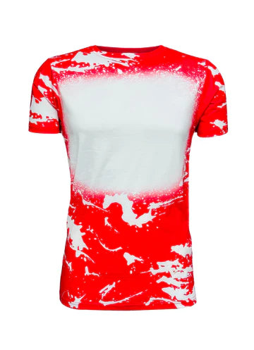 Red Scrunched Faux Bleached Tees